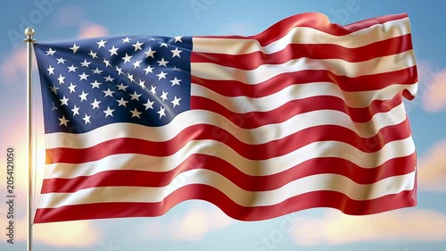 american flag, AI generated video