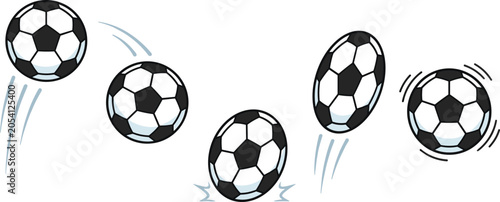 Canvas Print Soccer Ball Motion Collection Featuring Bouncing Spinning and Flying Football Ac
