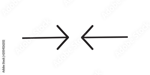 Opposing directional arrows pointing towards each other