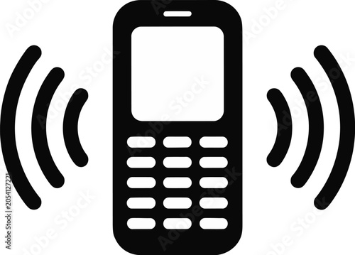 Ringing Vintage Mobile Phone Icon with Signal Waves in image_2b0ea0.png