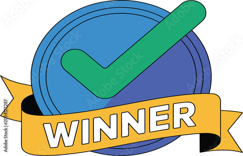 Winner Stamp with Checkmark Badge