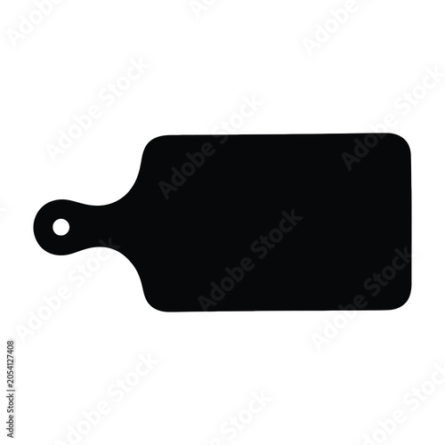 Black cutting board silhouette on white background