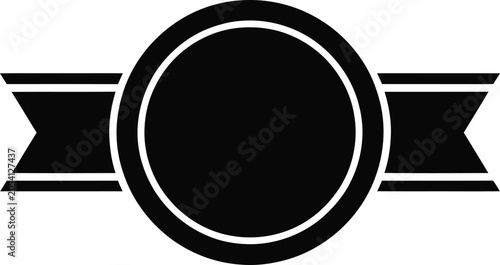 Blank Ribbon Stamp Badge Icon