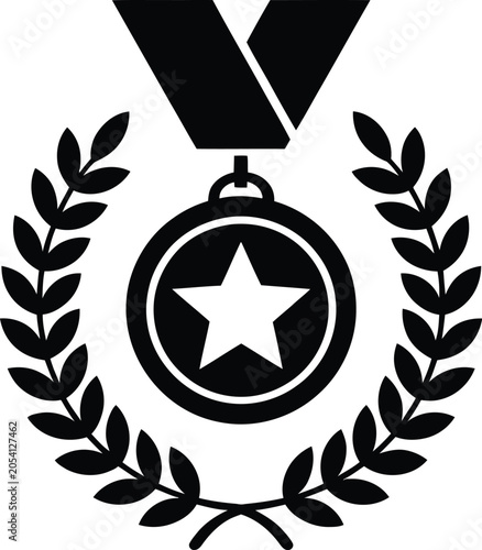 Military Medal with Star Icon