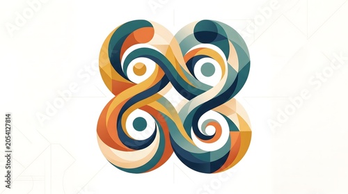 Abstract Art of Intertwined Figures Symbolizing Unity