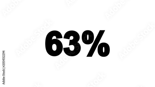 Animated Percentage Counter from 0 to 100% on White Background