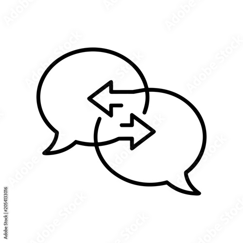 Tableau sur toile Black and white speech bubble icons.