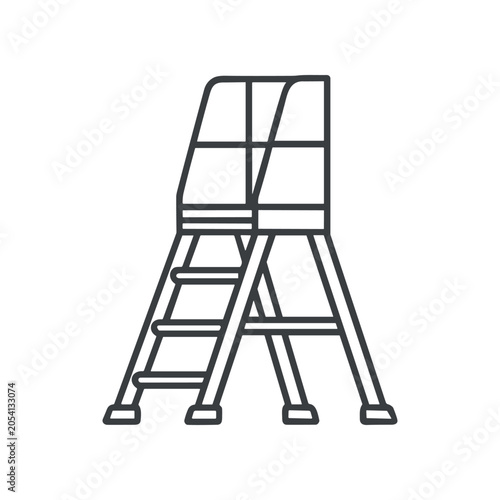 A black line drawing of ladder.