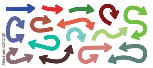 Foto Assorted Curved And Straight Arrows Vector Illustration