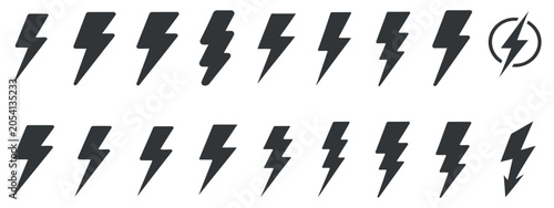 Fotografija Lightning Bolt Silhouettes On A Transparent Backdrop
