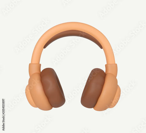 3D Travel Headphones Accessory Icon