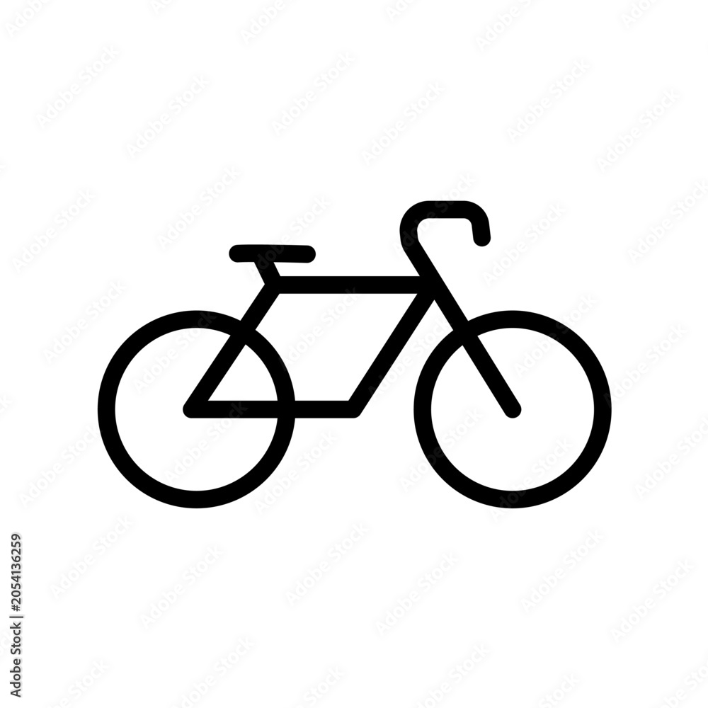 Fototapeta premium Bicycle silhouette, transport sign. Vector icon