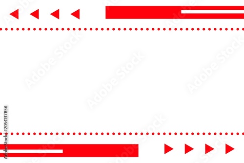 Red Geometric Border Frame Background. Minimal Red Decorative Border Template. Abstract Red Line Frame Design