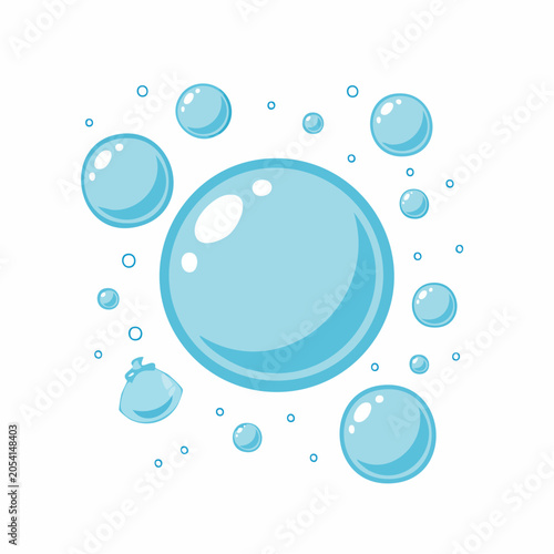 Blue Bubbles Floating