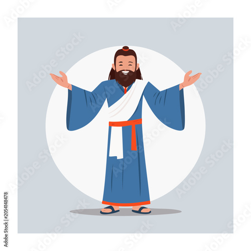 Cartoon superhero character in blue cape
