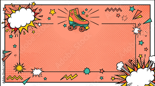 Vibrant comic book style border design.