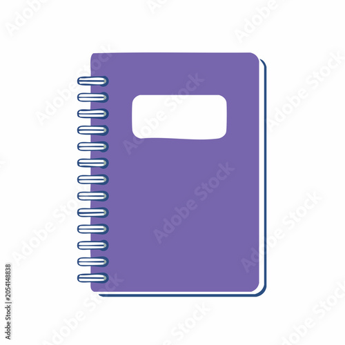 Purple Spiral Notebook with Blank Label