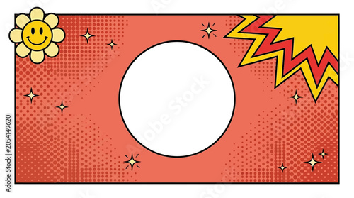 Colorful pop art style frame design.