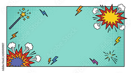 cartoon comic explosion background design.