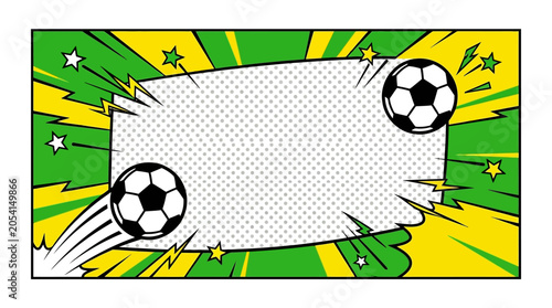 Vibrant comic-style soccer banner template.