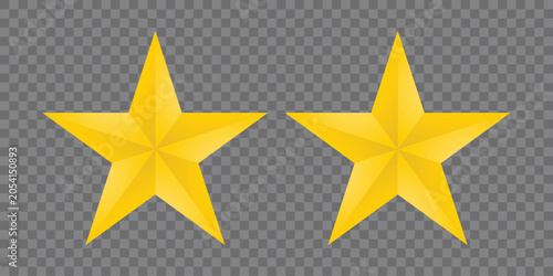 Two Yellow Stars With Gradient Transparent Background Illustration