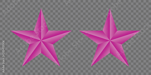 Pink Five pointed Stars With Gradient Transparent Background
