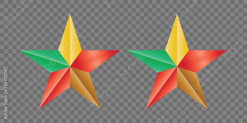 Multi colored star shapes with transparent background vector illustration