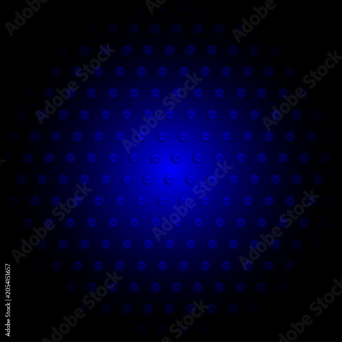 Glowing blue dots on a dark background with a spotlight effect