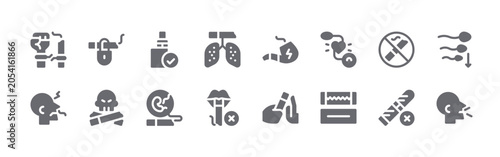 Fotografía 16 solid Quit Smoking icons for web, app and interface design featuring quit smoking, smell, quit smoking, cigarette, vaper