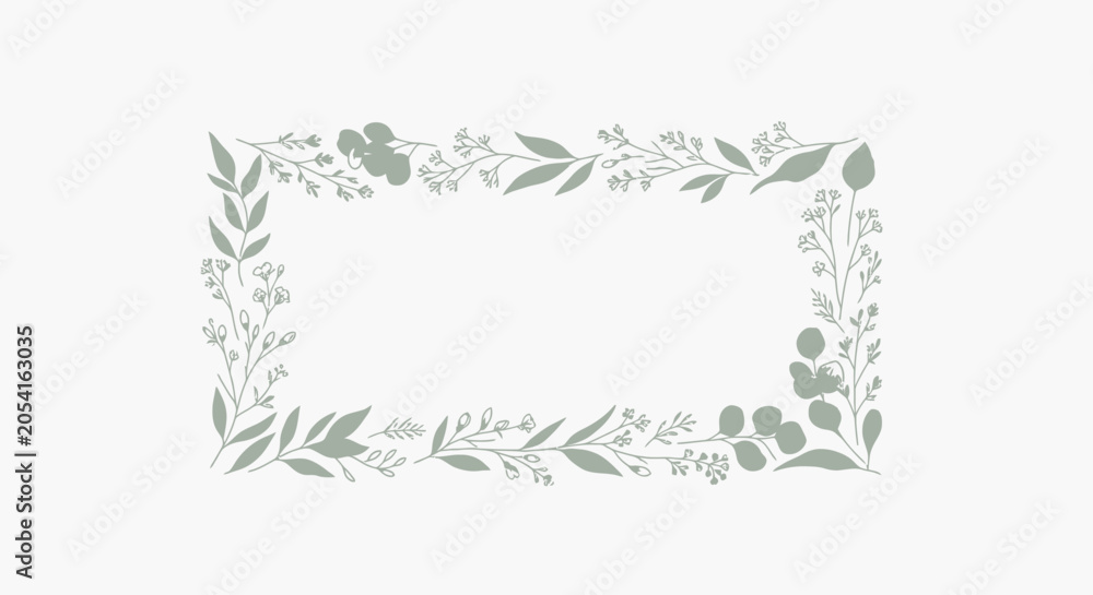 Fototapeta premium Elegant floral border design element.
