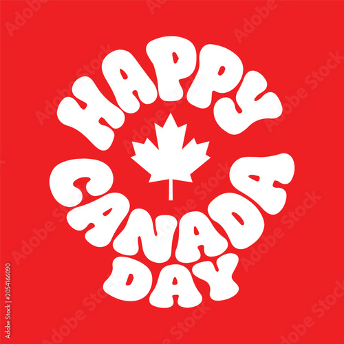 Photography Happy Canada Day national holiday celebration vector badge