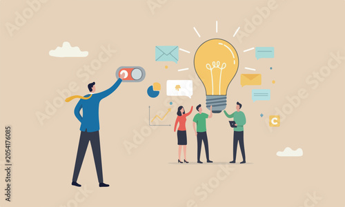 Fotografie Business mountain peak problem or innovation and strategy to win business succes