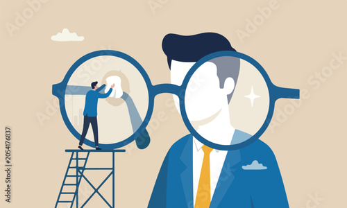 Fotografija Clear business vision, see through lenses in details or clean and clear business