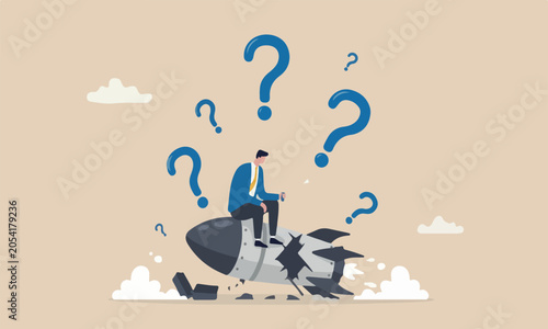 Fotografie Fail start up business business risk or unexpected entrepreneur bankruptcy conce