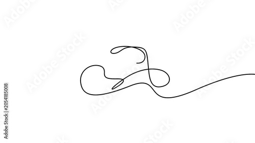 Continuous line drawing of a cowboy hat animating on a white background. Minimal line art animation of a classic cowboy hat silhouette for western concepts.