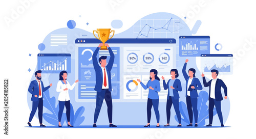 Celebrating Business Success with Analytics Dashboard Triumph