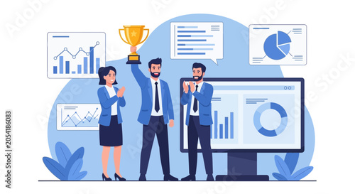 Celebrating Success with Business Analytics and Team Achievement
