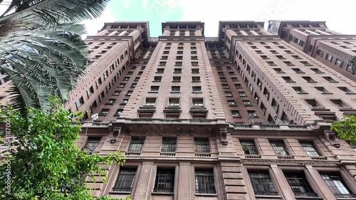 Low Angle View of Historic Edifício Martinelli Skyscraper in São Paulo, Brazil