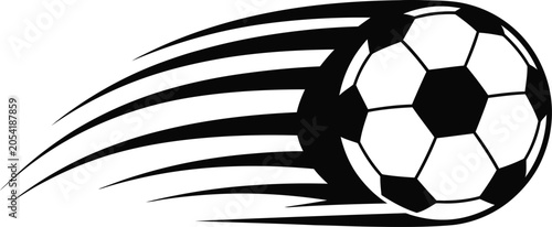 Bild auf Leinwand Soccer ball flying fast on isolated on transparent background football world cup