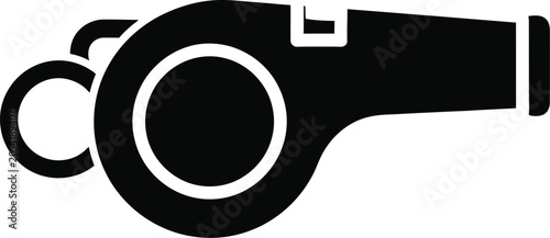 Photos Black and white illustration of a referee whistle