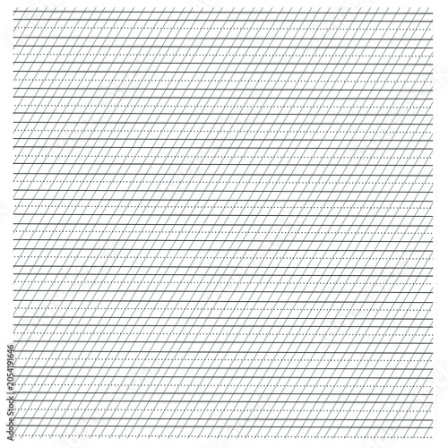 Handwriting practice paper sheet with dotted lines