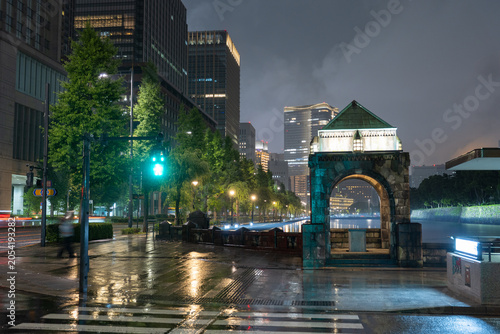 Foto 雨の皇居外苑・和田倉門と丸の内ビル群の夜景
Rainy Night View of Wadakura Gate and Marunouchi Skyline n