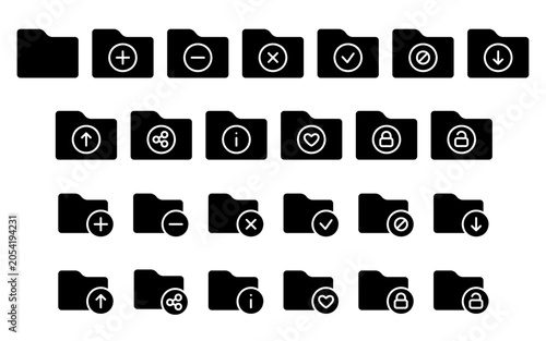 Folder Management Icon Set - Glyph