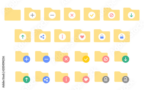 Folder Management Icon Set - Flat Color