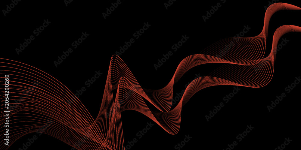 Fotografie Bright fiery lines on black background eps10