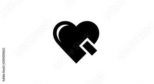 Black heart with lock symbol.