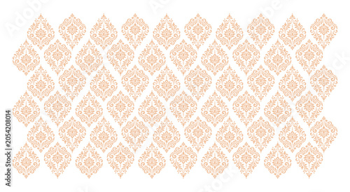 Luxury Damask Stencil Pattern Background | Elegant Ornamental Floral Design