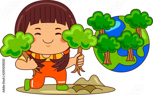 kids world environment day illustration