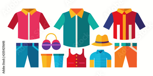 Clothes icons set isolated on white background. Clothing icons. Minimal black apparel silhouette icon set vector isolated on white background

