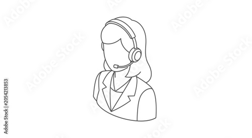 Woman wearing a headset smiling.